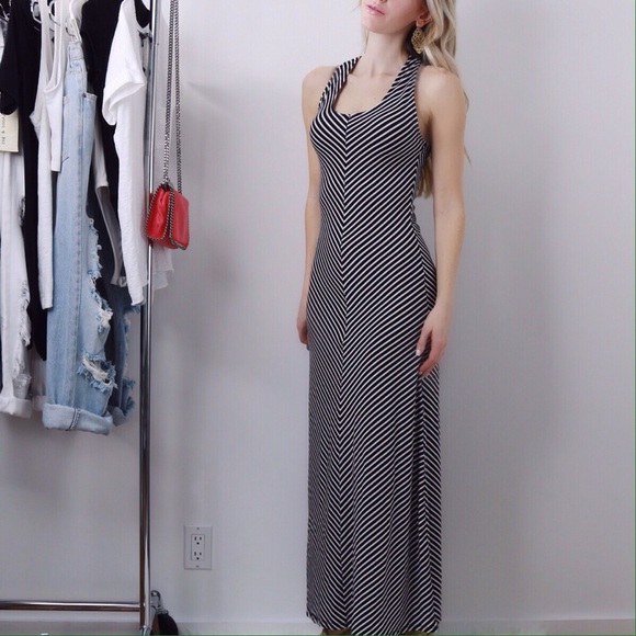 Black Stripe Maxi Dress ▫️Last Item - Picture 2 of 4