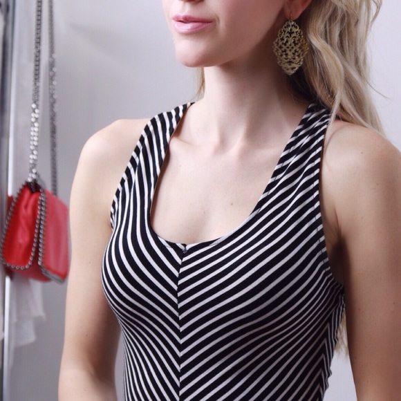 Black Stripe Maxi Dress ▫️Last Item - Picture 3 of 4