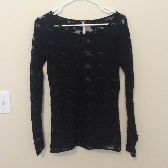 free people black lace long sleeve