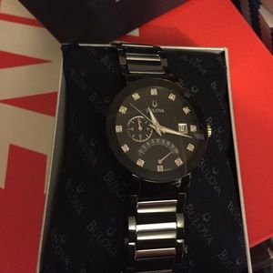 Men's Black bulova watch