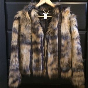 Cache Faux Fur Dress Coat