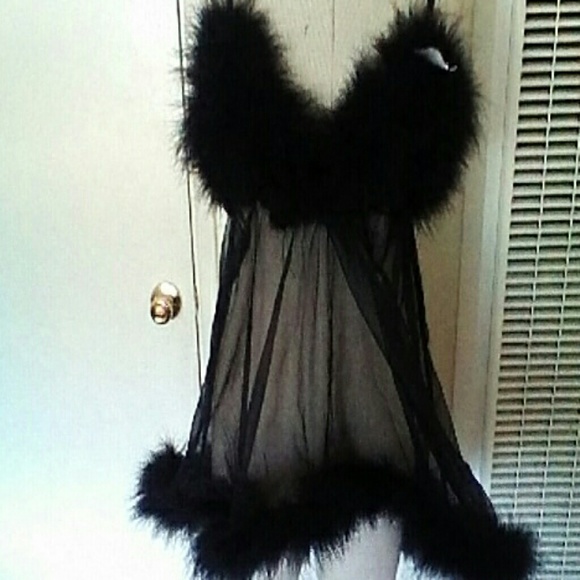 FREDRICK'S OF HOLLYWOOD BABY DOLL NIGHTIE BLK S