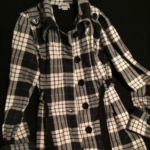 Lightweight Cotton Blue Burberry Print Peacoat