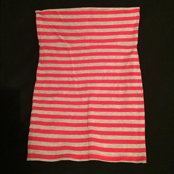 Cotton Pink and Gray Tube Skirt
