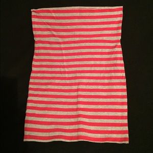 Cotton Pink and Gray Tube Skirt