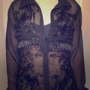 Sparkle & Fade black blouse