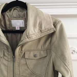 Faux leather bomber jacket by Xhilaration.