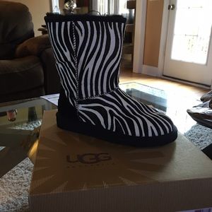 UGG size 7 zebra boots