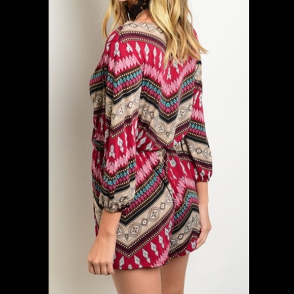 ♦️🏜SEXY Multicolor Faux Wrap Romper - Picture 2 of 4