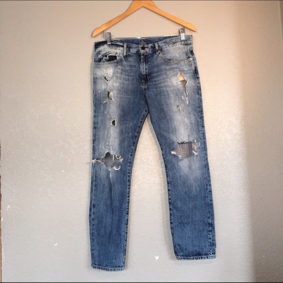 Denim and Supply Distressed Boyfriend Ankle Jeans