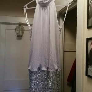Silver sequin club dress
