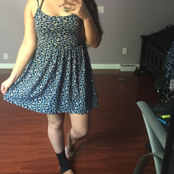 Blue floral dress