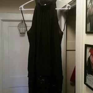 Black sequined club dress