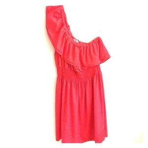 Pink one shoulder formal dress