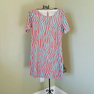 EUC Gorgeous coral and teal dress