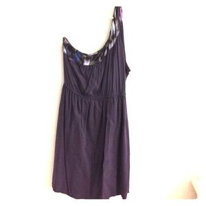 Purple one shoulder formal dress