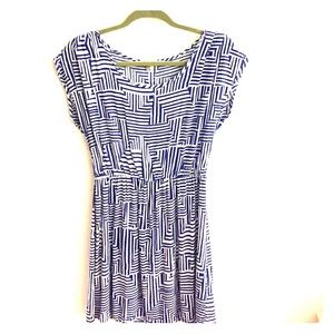 Blue and white dress