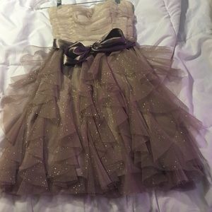sparkly tan dress