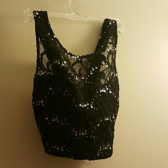 Black Two Piece Sequin Long Prom Dress  MUST GO - Picture 3 of 4