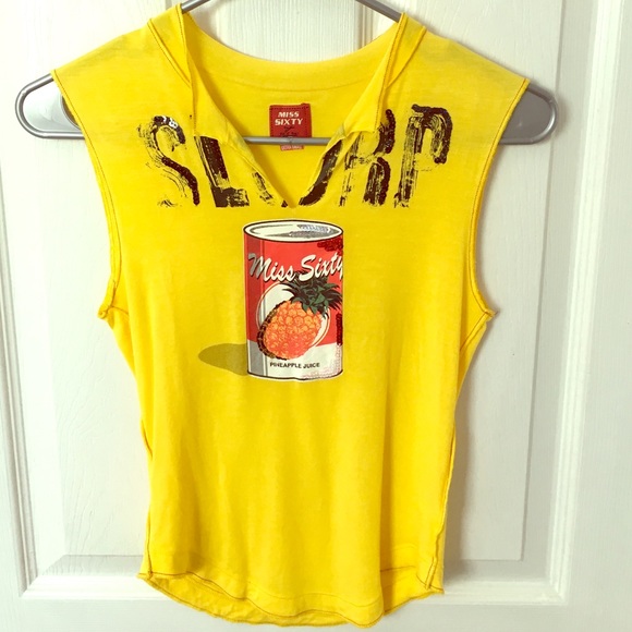 Miss Sixty's slurp yellow t shirt
