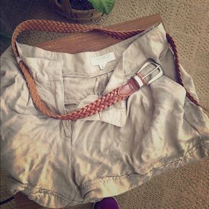 High waisted pleated shorts