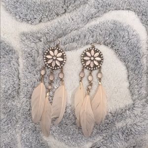 Feather dream catcher earrings