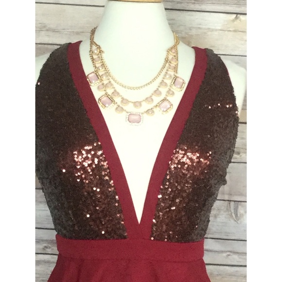 🌹🌿burgundy skater dress Sz S M L🌿🌹 - Picture 3 of 4