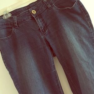 City streets - distressed blue jeans