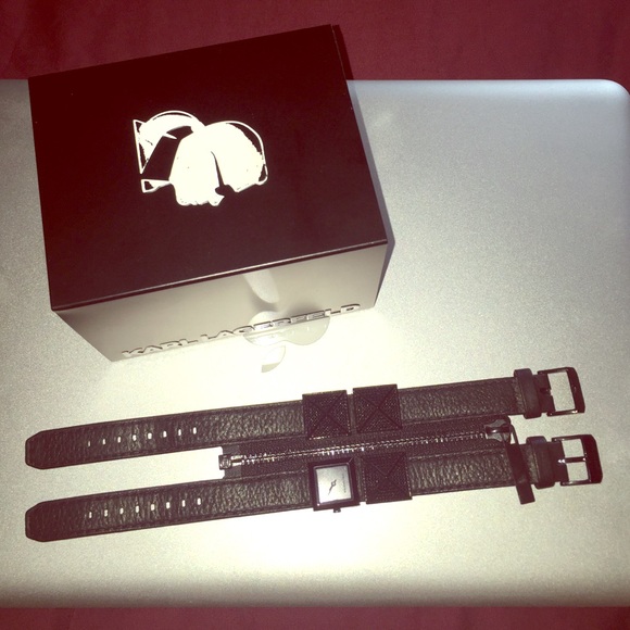 Karl Lagerfeld Double Strap Cuff Watch