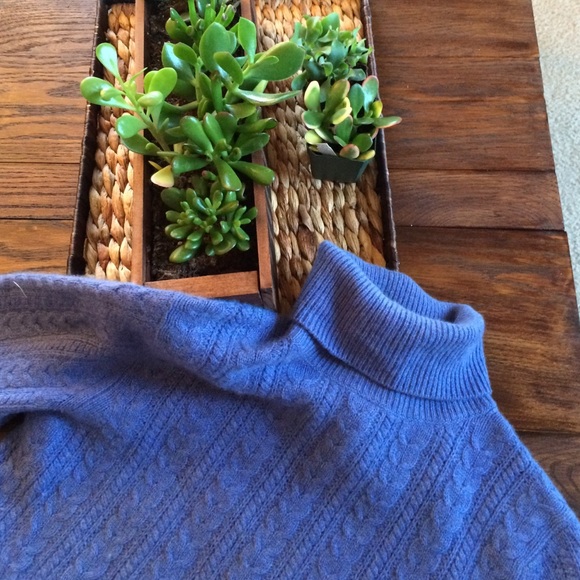 Blue Cashmere Turtleneck
