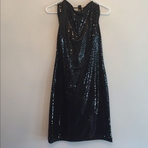 Full sequin black Cynthia Rowley shift dress