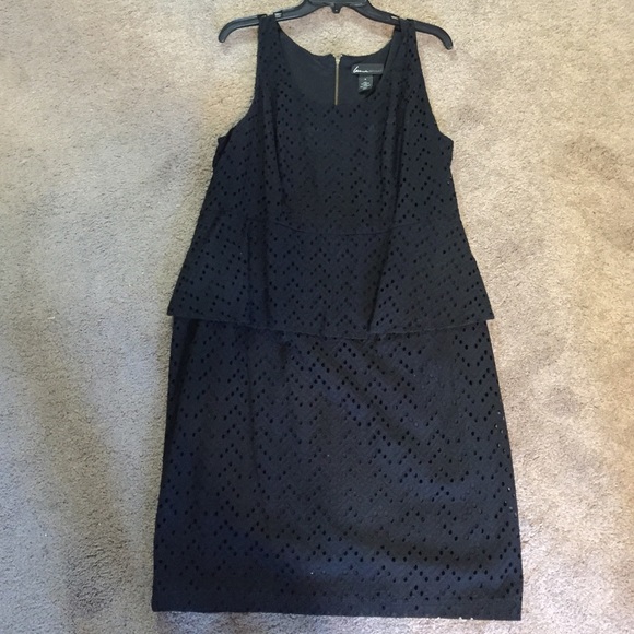Lane Bryant, Black eyelet peplum dress, 18
