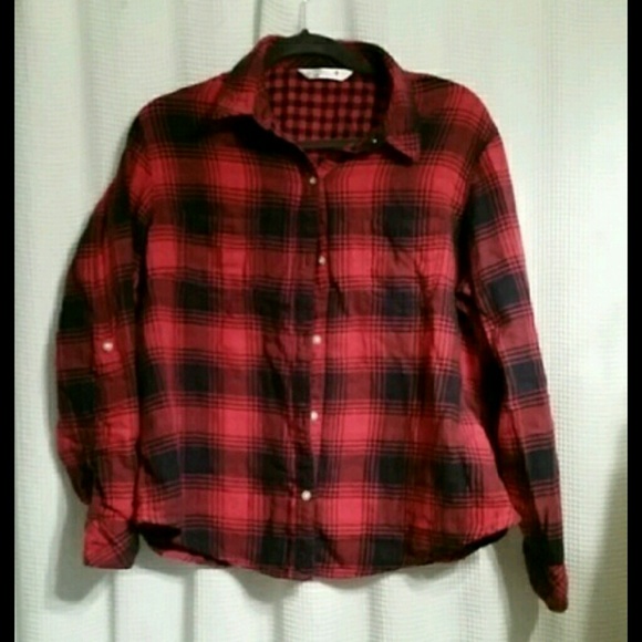 Red flannel shirt.