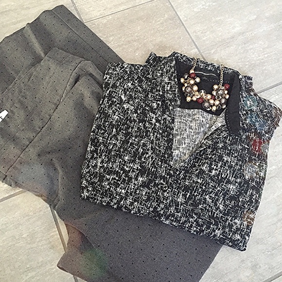 Perfect condition The Limited gray polka dot pants