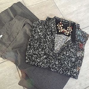 Perfect condition The Limited gray polka dot pants