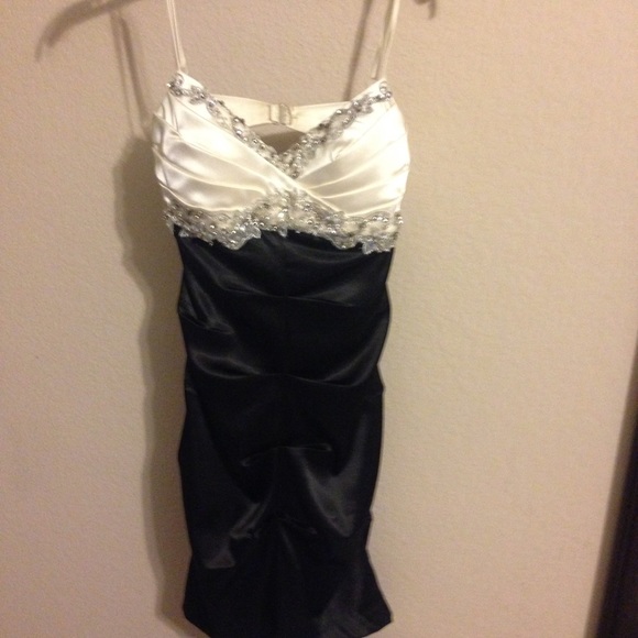 Tight black and white cocktail dress