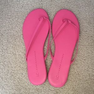 NIB LC Lauren Conrad hot pink flip flops