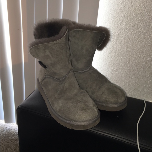 Gray Uggs Bailey Button Boots