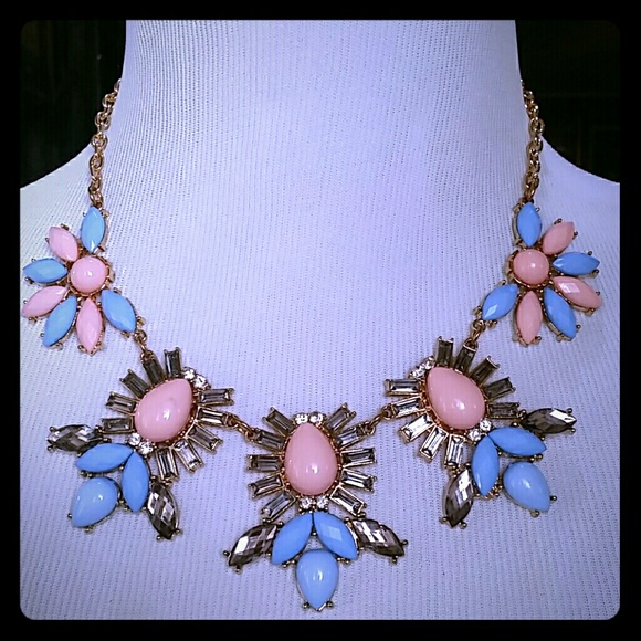 Pink, Blue & Silver Necklace