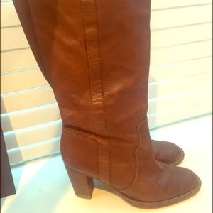 Michael Kors brown leather Cowboy style boot