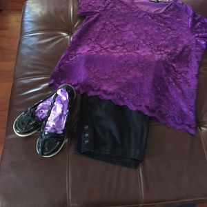 Nouvelle purple lace blouse size 22