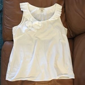 J.crew sz8 white top w/ flower detail