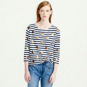 J CREW striped foil dot tee S