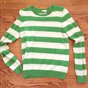 Green & White Striped Sweater.