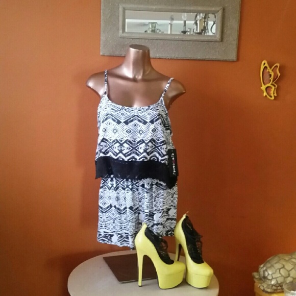Black and white romper