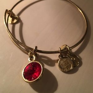 Alex & Ani - Ruby birthstone - gold bracelet.