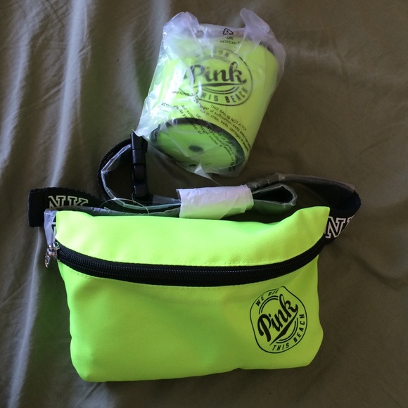 Neon Green Fanny Pack and Drink Holder
