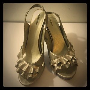 Gold Xhilaration Open Toe Heels
