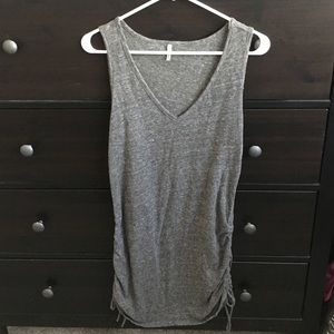 Eco swim grey side shirred cover up dress