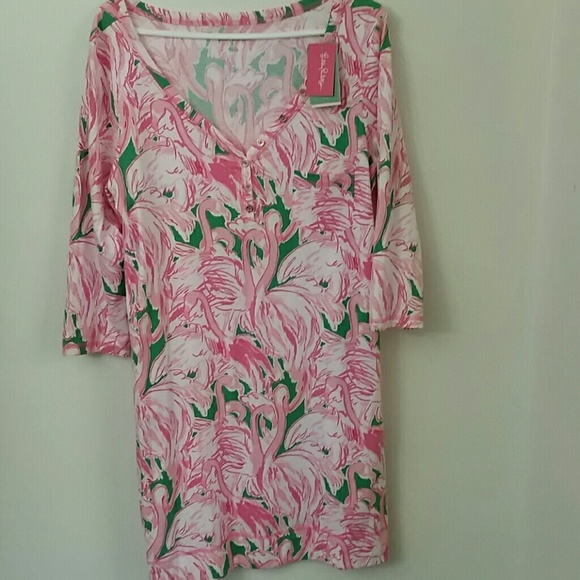 Lilly Pulitzer Palmetto Dress Pink Colony Flamingo